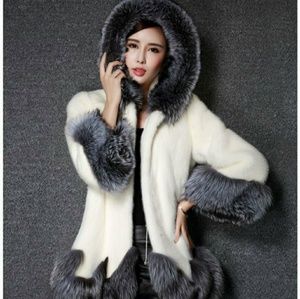HOODED FAUX FUR COAT